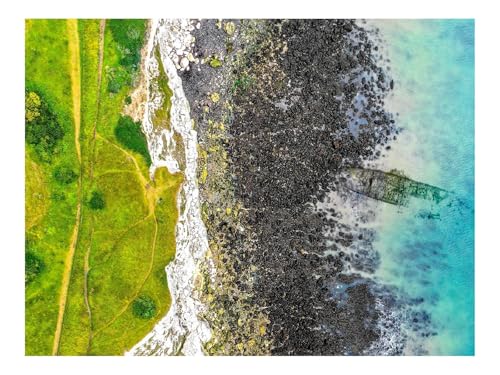 1000 Teile Puzzles – Herausforderung Spielzeug-Küste,Wasser,Luftaufnahme 70x50cm von THISIT