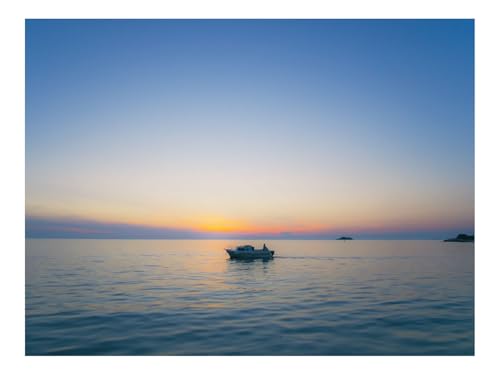 1000 Teile Puzzles für Erwachsene PäDagogisches Spiel-Boot,Horizont,Sonnenuntergang,Wellen 70x50cm von THISIT