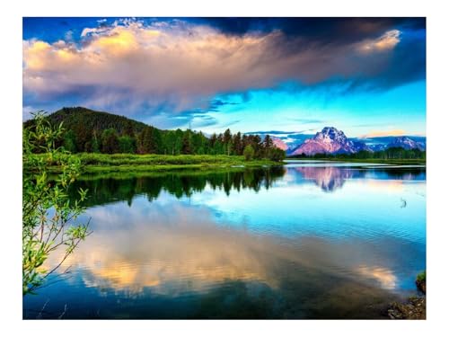 1000 Teile Puzzles für Erwachsene PäDagogisches Spiel-See,Berge,Wolken,Himmel,Hell 70x50cm von THISIT