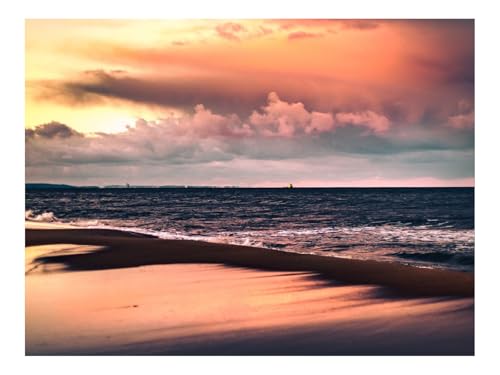 1000 Teile WunderschöNes Dekoration Puzzle Geschenke-Meer,Strand,Sonnenuntergang,Abenddämmerung 70x50cm von THISIT