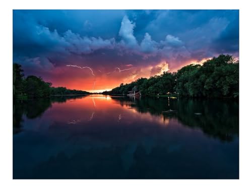 1000 Teilige Puzzles für Erwachsene Lernspiel-Wolken,Gewitter,Fluss 70x50cm von THISIT
