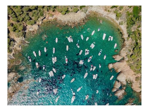 1500 Teile Erwachsenenpuzzle ab 14 Jahren-Boot,Küste,Luftaufnahme,Meer 87x57cm von THISIT