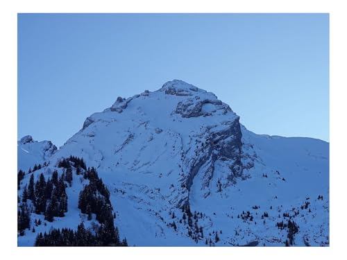 1500 Teile Puzzles-Geschenk,Clevere RäTsel-Berge,Gipfel,Schnee,Verschneit,Bäume 87x57cm von THISIT