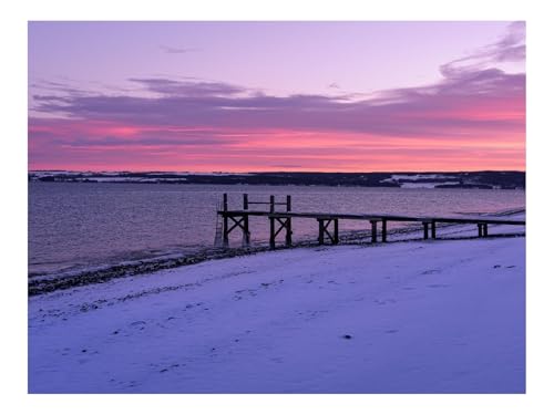 1500 Teile Puzzles – Herausforderung Spielzeug-See,Pier,Schnee,Sonnenuntergang,Natur 87x57cm von THISIT