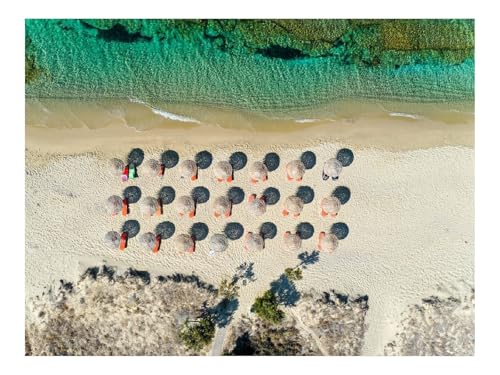 1500 Teile Puzzles – Herausforderung Spielzeug-Sonnenschirme,Strand,Luftaufnahme,Meer 87x57cm von THISIT