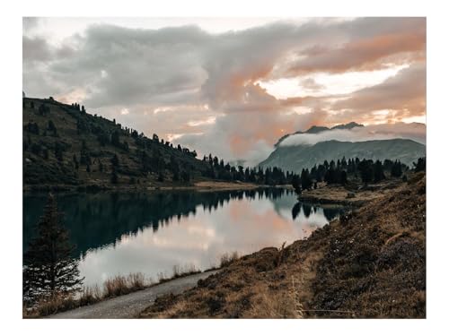 1500 Teilige Puzzles für Erwachsene Lernspiel-Berge,See,Bäume,Wolken 87x57cm von THISIT