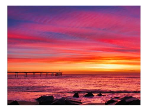 1500 Teilige Puzzles für Erwachsene Lernspiel-Brücke,Meer,Sonnenuntergang 87x57cm von THISIT
