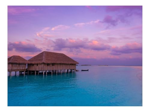 1500 Teilige Puzzles für Erwachsene Lernspiel-Bungalow,Meer,Wolken 87x57cm von THISIT