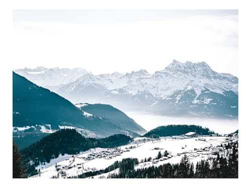 500 Teile Erwachsenenpuzzle ab 14 Jahren-Berge,Felsen,Schneebedeckt,Schnee 52x38cm von THISIT