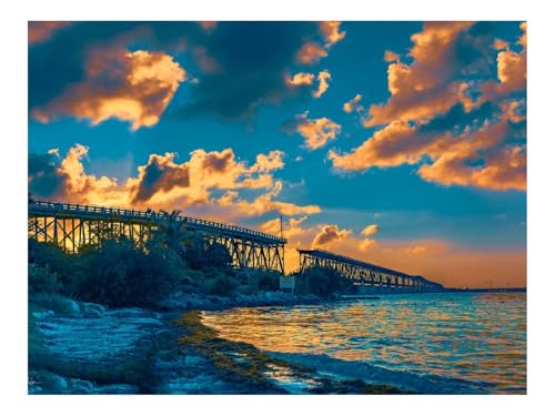 500 Teile Erwachsenenpuzzle ab 14 Jahren-Brücke,Wolken,Wasser 52x38cm 500 Teile Erwachsenenpuzzle ab 14 Jahren-Brücke,Wolken,Wasser 52x38cm von THISIT