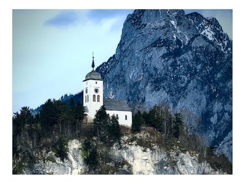 500 Teile Erwachsenenpuzzle ab 14 Jahren-Kapelle,Felsen,Meer 52x38cm von THISIT