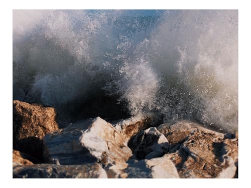 500 Teile Erwachsenenpuzzle ab 14 Jahren-Steine,Wasser,Spritzer,Wellen,Meer,Ufer 52x38cm von THISIT