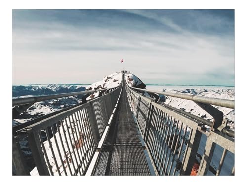 500 Teile Puzzle EIN Herausforderndes RäTsel-Brücke,Berge,Schnee 52x38cm von THISIT