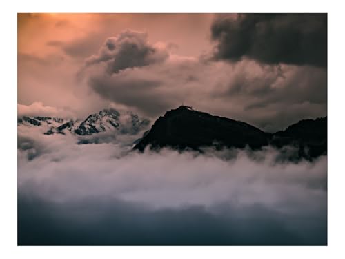 500 Teile Puzzle Erwachsene-Berge,Gipfel,Wolken,Dämmerung,Sonnenuntergang 52x38cm von THISIT