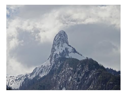 500 Teile Puzzle Familienspiel für MäNner & Frauen-Felsen,Hang,Schnee,Verschneit,Bäume,Berge 52x38cm von THISIT