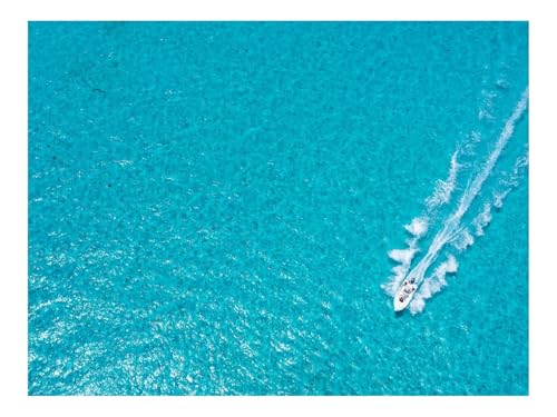 500 Teile Puzzles – Herausforderung Spielzeug-Boot,Ozean,Luftaufnahme,Wellen 52x38cm von THISIT
