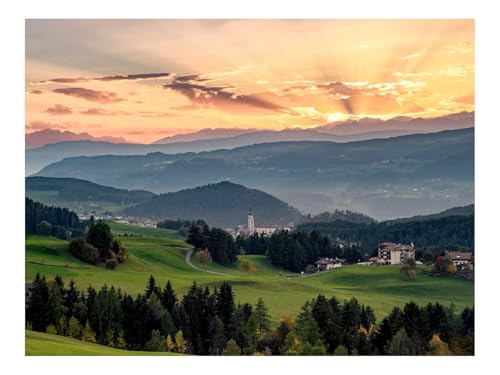 500 Teile Puzzles – Herausforderung Spielzeug-Tal,Bäume,Berge,Kapelle 52x38cm von THISIT