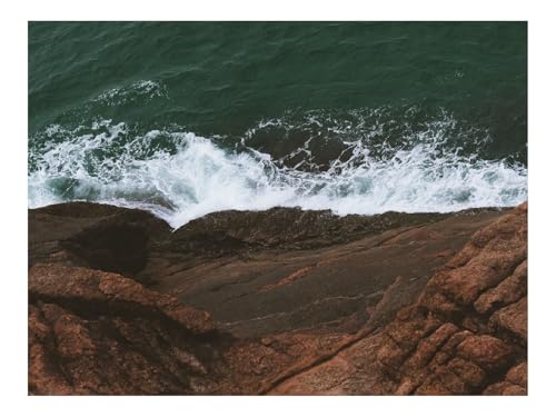 500 Teile Puzzles – Herausforderung Spielzeug-Wellen,Wasser,Felsen,Meer,Küste 52x38cm von THISIT