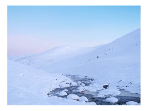 500 Teile Puzzles – Herausforderungsspielzeug-Bach,Schnee,Berg,Weiß 52x38cm von THISIT
