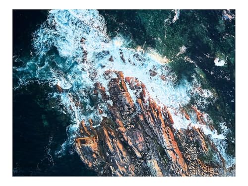 500 Teile Puzzles für Erwachsene PäDagogisches Spiel-Felsen,Meer,Schaum,Luftaufnahme 52x38cm von THISIT