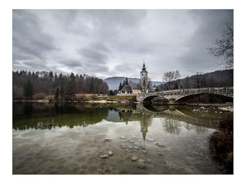 Puzzle 1000 Elemente - DIY-Spiel-Brücke,Kapelle,Fluss 70x50cm von THISIT