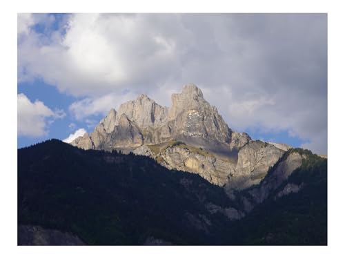 Puzzle 1000 Teile,Buntes Legespiel-Berg,Gipfel,Wälder,Wolken,Natur,Landschaft 70x50cm von THISIT