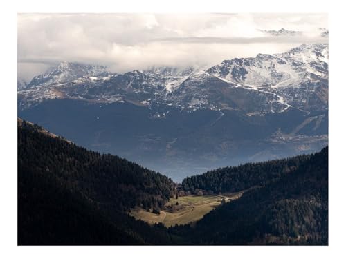 Puzzle 1000 Teile,Geschenk für Mann und Frau-Berge,Wälder,Bäume,Wolken,Tal 70x50cm von THISIT