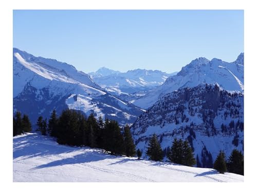 Puzzle 1000 Teile,Klassisches Lernspiel-Berge,Bäume,Schnee,Natur,Landschaft 70x50cm von THISIT