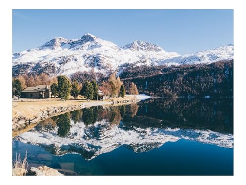 Puzzle 1000 Teile,Klassisches Lernspiel-Berge,Wolken,See,Fluss 70x50cm von THISIT