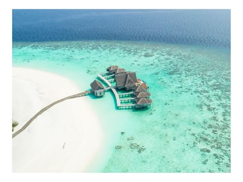 Puzzle 1000 Teile,Klassisches Lernspiel-Bungalow,Meer,Luftaufnahme,Aussicht 70x50cm Puzzle 1000 Teile,Klassisches Lernspiel-Bungalow,Meer,Luftaufnahme,Aussicht 70x50cm von THISIT