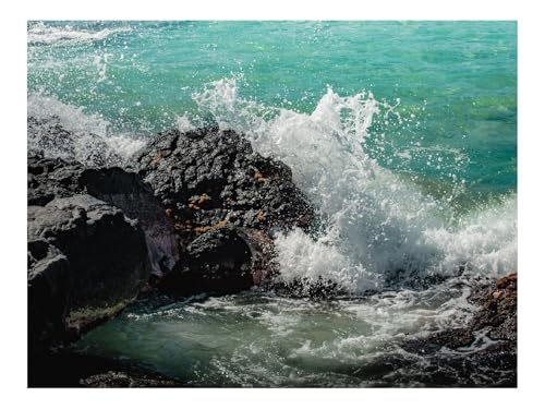 Puzzle 1000 Teile,Klassisches Lernspiel-Felsen,Steine,Brandung,Gischt,Meer 70x50cm von THISIT