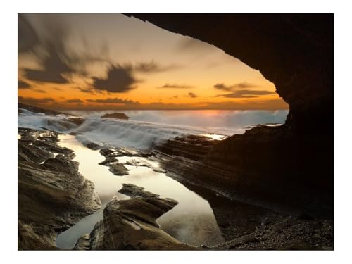 Puzzle 1000 Teile,Klassisches Lernspiel-Höhle,Ufer,Wellen,Meer 70x50cm von THISIT