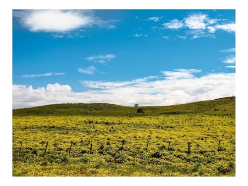 Puzzle 1000 Teile,Klassisches Lernspiel-Hügel,Blumen,Gras,Wolken,Himmel 70x50cm von THISIT