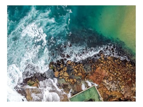 Puzzle 1000 Teile,Klassisches Lernspiel-Küste,Felsen,Meer 70x50cm von THISIT