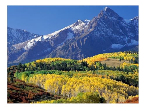 Puzzle 1000 Teile,Klassisches Lernspiel-Mount Sneffels,Colorado,Holz,Berge,Herbst 70x50cm von THISIT