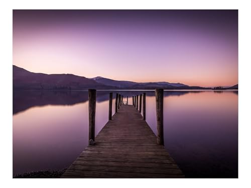 Puzzle 1000 Teile,Klassisches Lernspiel-Pier,Fluss,Berge,Sonnenuntergang 70x50cm von THISIT