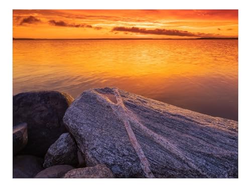 Puzzle 1000 Teile,Klassisches Lernspiel-Steine,Felsen,Sonnenuntergang,Horizont,Himmel 70x50cm von THISIT
