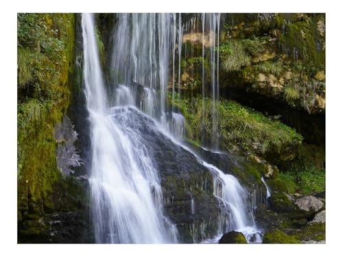 Puzzle 1000 Teile,Klassisches Lernspiel-Wasserfall,Kaskade,Steine,Moos,Landschaft 70x50cm von THISIT