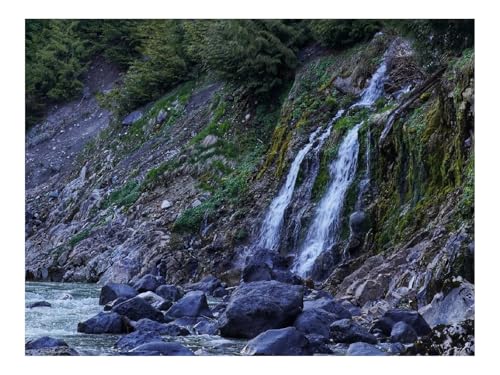 Puzzle 1000 Teile,Klassisches Lernspiel-Wasserfall,Steine,Fluss,Hang 70x50cm von THISIT