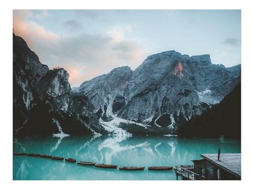 Puzzle 1500 Elemente - DIY-Spiel-Bungalow,Berge,See 87x57cm von THISIT