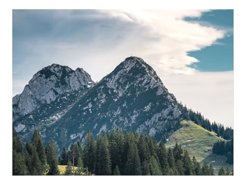 Puzzle 1500 Teile,Home Dekoration-Berge,Gipfel,Bäume,Fichten,Himmel 87x57cm von THISIT