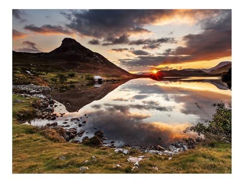 Puzzle 1500 Teile,Klassisches Lernspiel-Berg,Felsen,See,Steine,Landschaft 87x57cm von THISIT