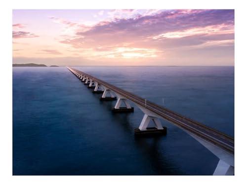 Puzzle 1500 Teile,Klassisches Lernspiel-Brücke,Straße,Meer 87x57cm von THISIT