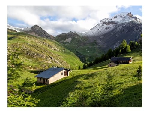 Puzzle 1500 Teile,Klassisches Lernspiel-Gebäude,Hang,Berge 87x57cm von THISIT