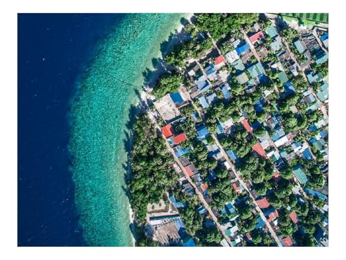 Puzzle 500 Elemente - DIY-Spiel-Gebäude,Dächer,Insel 52x38cm von THISIT