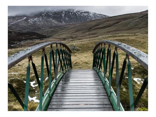 Puzzle 500 Teile,Geschenk für Mann und Frau-Brücke,Berge,Nebel 52x38cm von THISIT