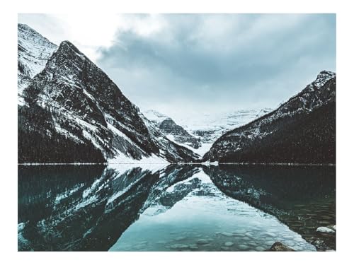 Puzzle 500 Teile,Geschenk für Mann und Frau-See,Berge,Wasser,Reflexion,Landschaft 52x38cm von THISIT