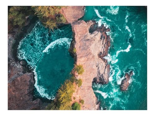 Puzzle 500 Teile,Geschenke für MäNner/Frauen-Felsen,Wasser,Luftaufnahme,Meer,Lagune 52x38cm von THISIT