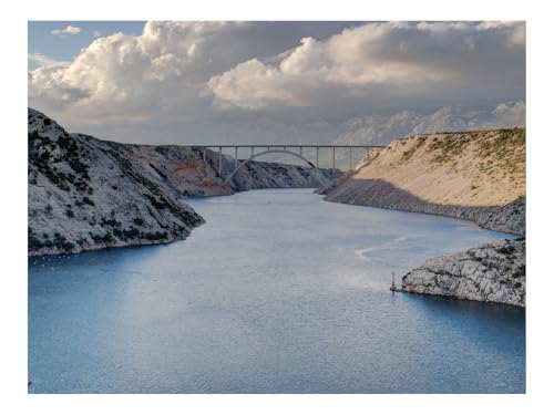 Puzzle 500 Teile,Home Dekoration-Brücke,See,Berge 52x38cm von THISIT