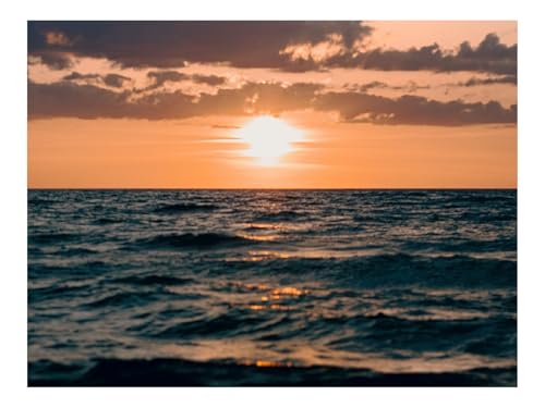 Puzzle 500 Teile,Home Dekoration-Sonnenuntergang,Meer,Wellen,Horizont,Wasser 52x38cm von THISIT